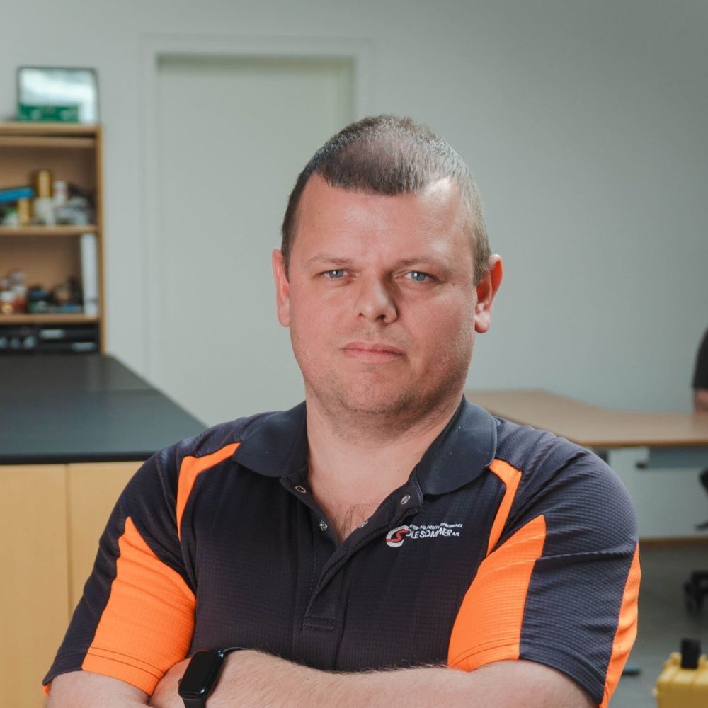 Portræt af Mick Laursen fra murer- og entreprenørfirmaet Ole Sommer A/S i Skanderborg.